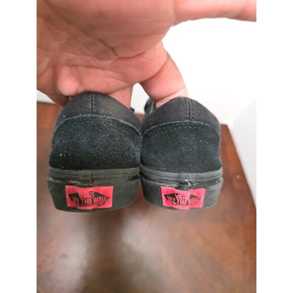 VANS Old Skool V Black Canvas & Suede Double Strap Sneakers Kids Size 3 Skateboa - Picture 5 of 9
